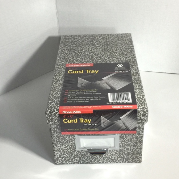 GlobeWeis Office Globeweis Fiberboard Index Card Storage Box 4 X 6